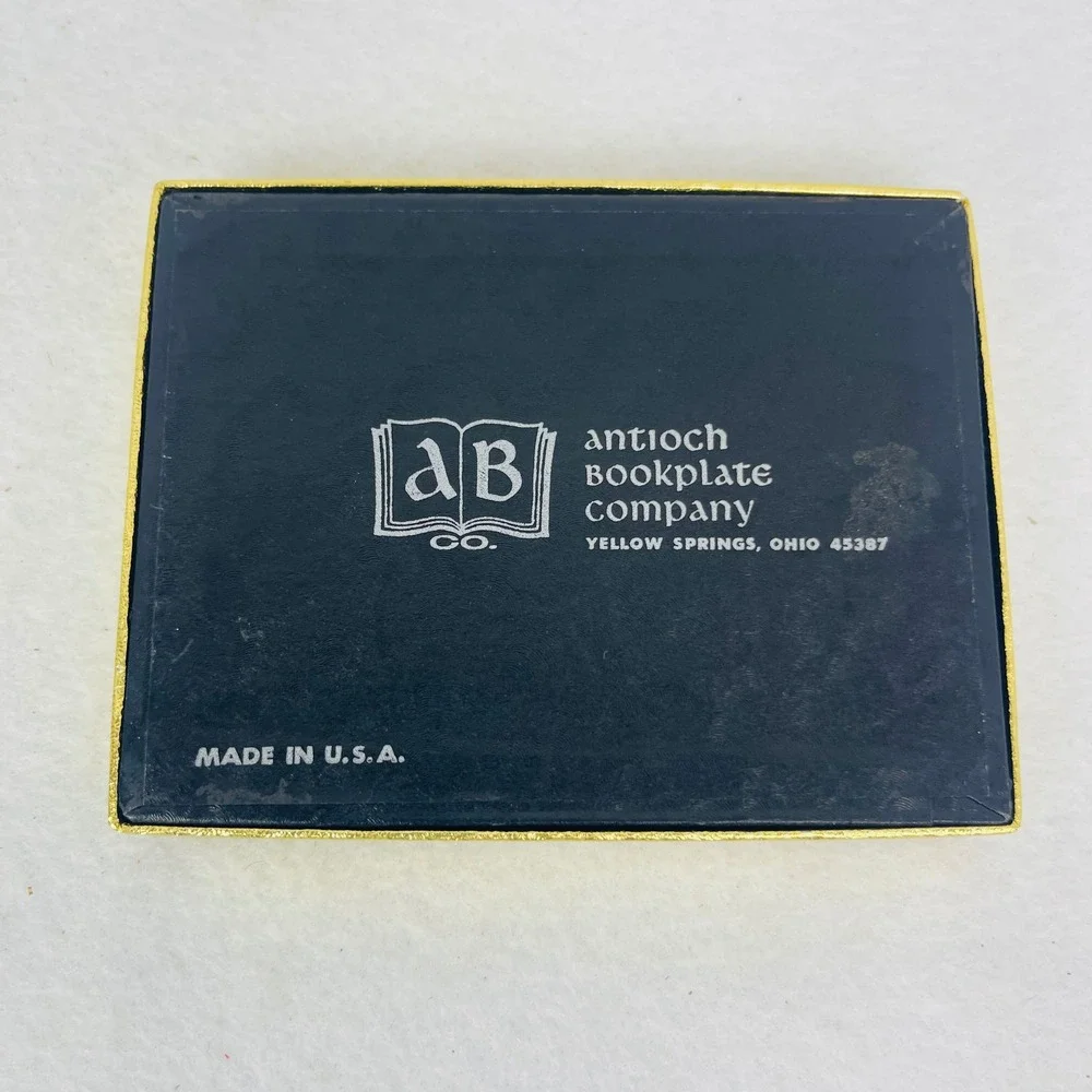 Vintage Antioch Bookplate Company Mushroom Ex Libris Book Plates Boxed Set USA